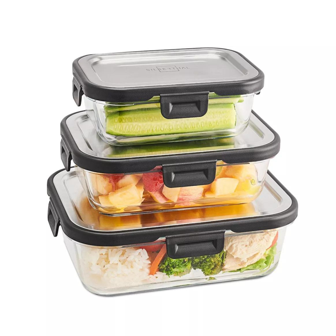 Silberthal Glazen Voedselcontainer - set van 3