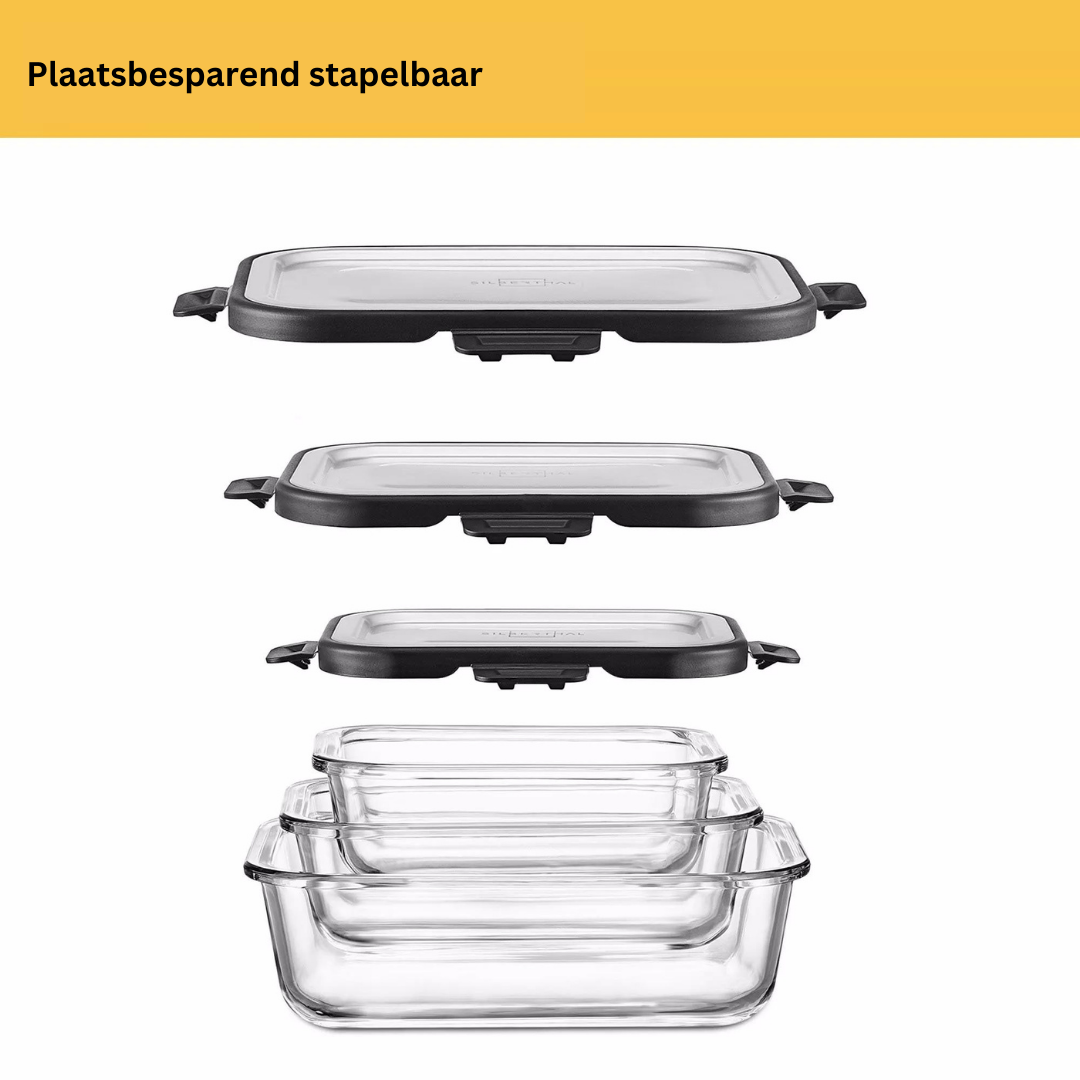 Silberthal Glazen Voedselcontainer - set van 3